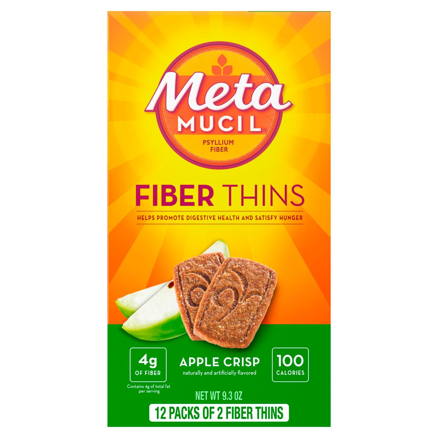 Metamucil Fiber Thins, Plant-Based Psyllium Husk Fiber Snack for Digestive Health, Apple Crisp; image 1 of 7
