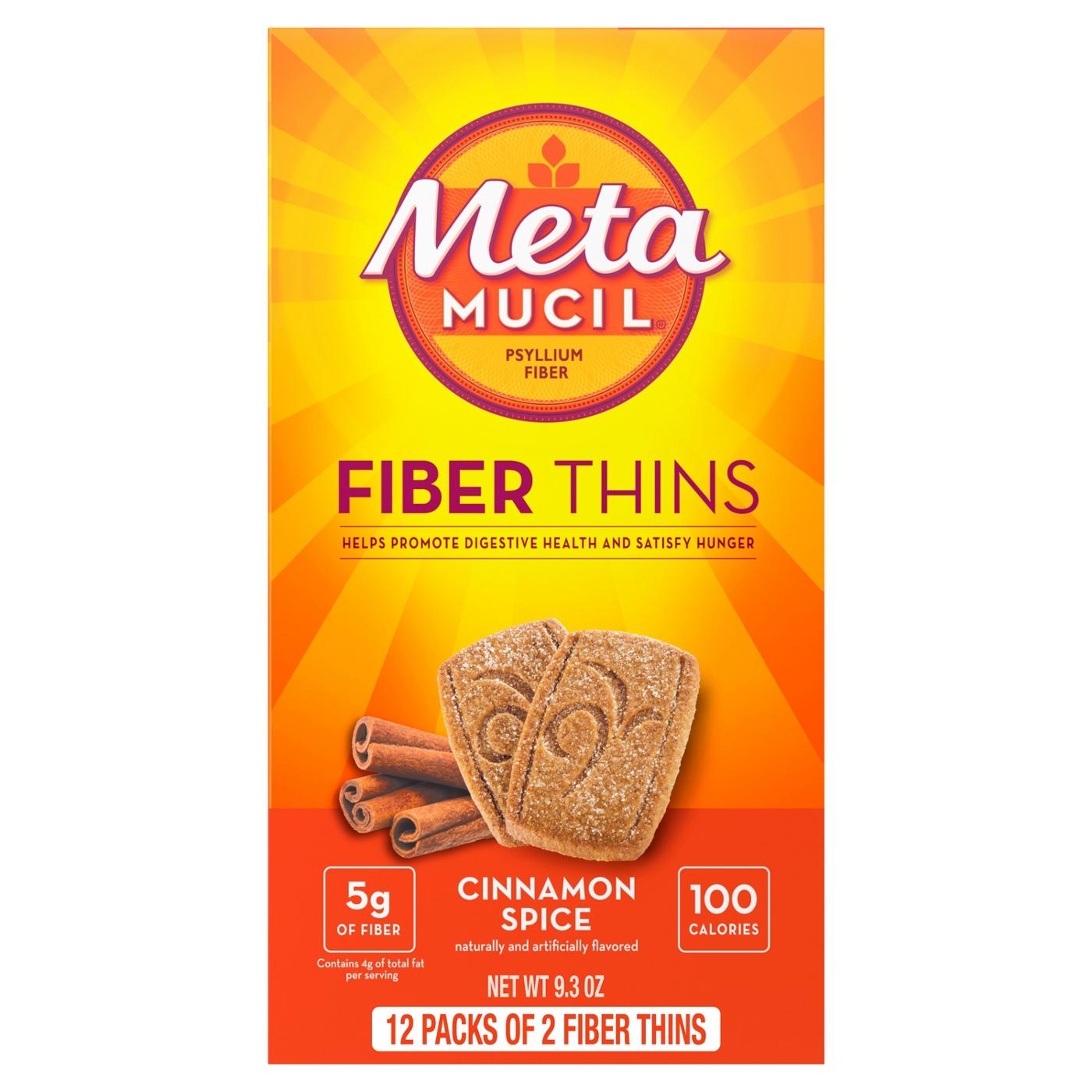 Metamucil Fiber Thins, Plant-Based Psyllium Husk Fiber Snack for Digestive Health, Cinnamon Spice; image 1 of 7