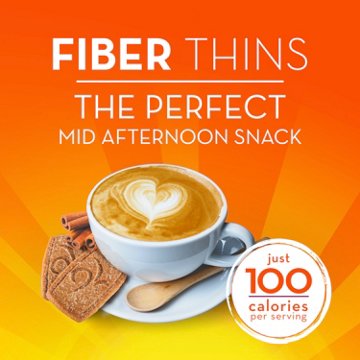 Metamucil Fiber Thins, Plant-Based Psyllium Husk Fiber Snack for Digestive Health, Cinnamon Spice