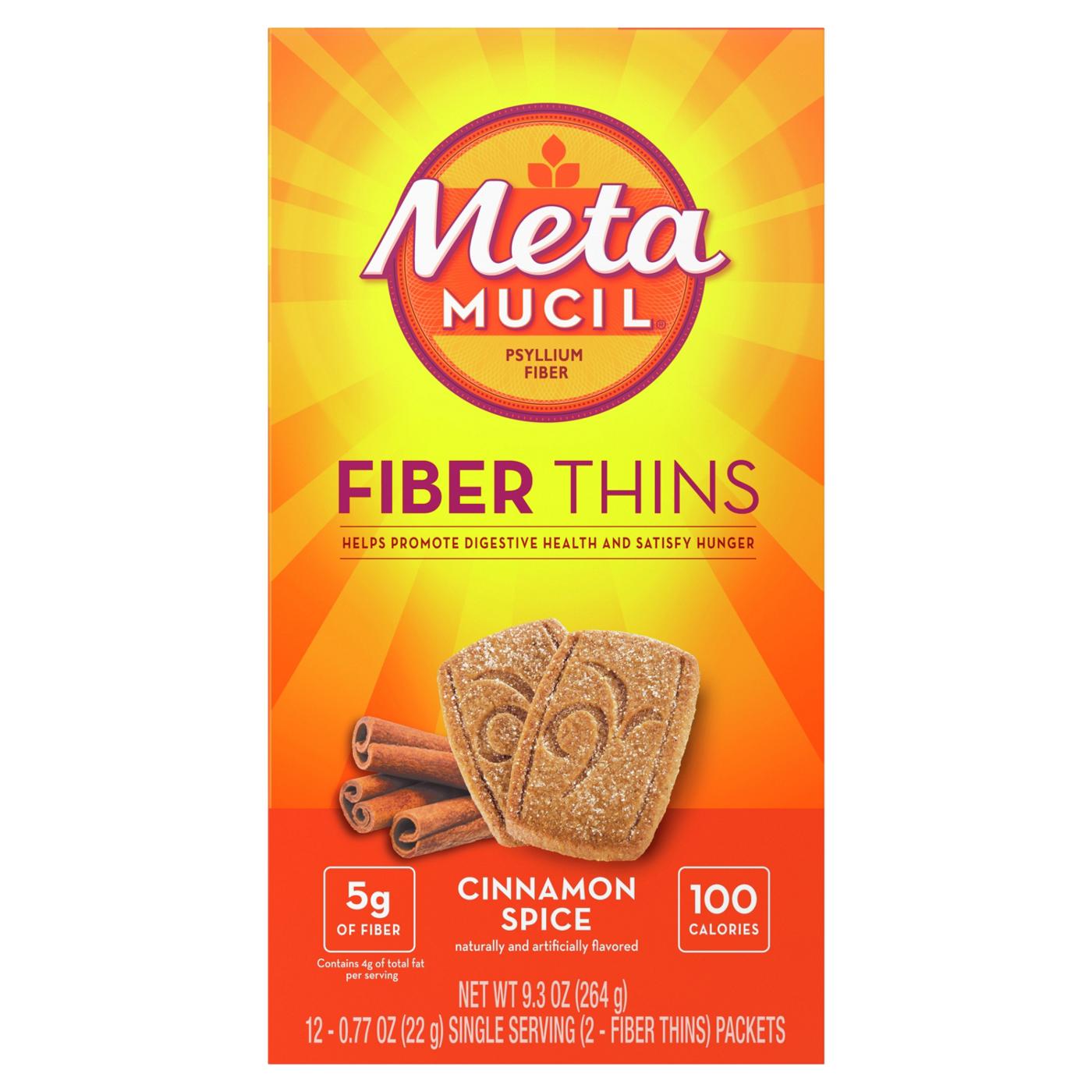Metamucil Fiber Thins, Plant-Based Psyllium Husk Fiber Snack for Digestive Health, Cinnamon Spice; image 7 of 7