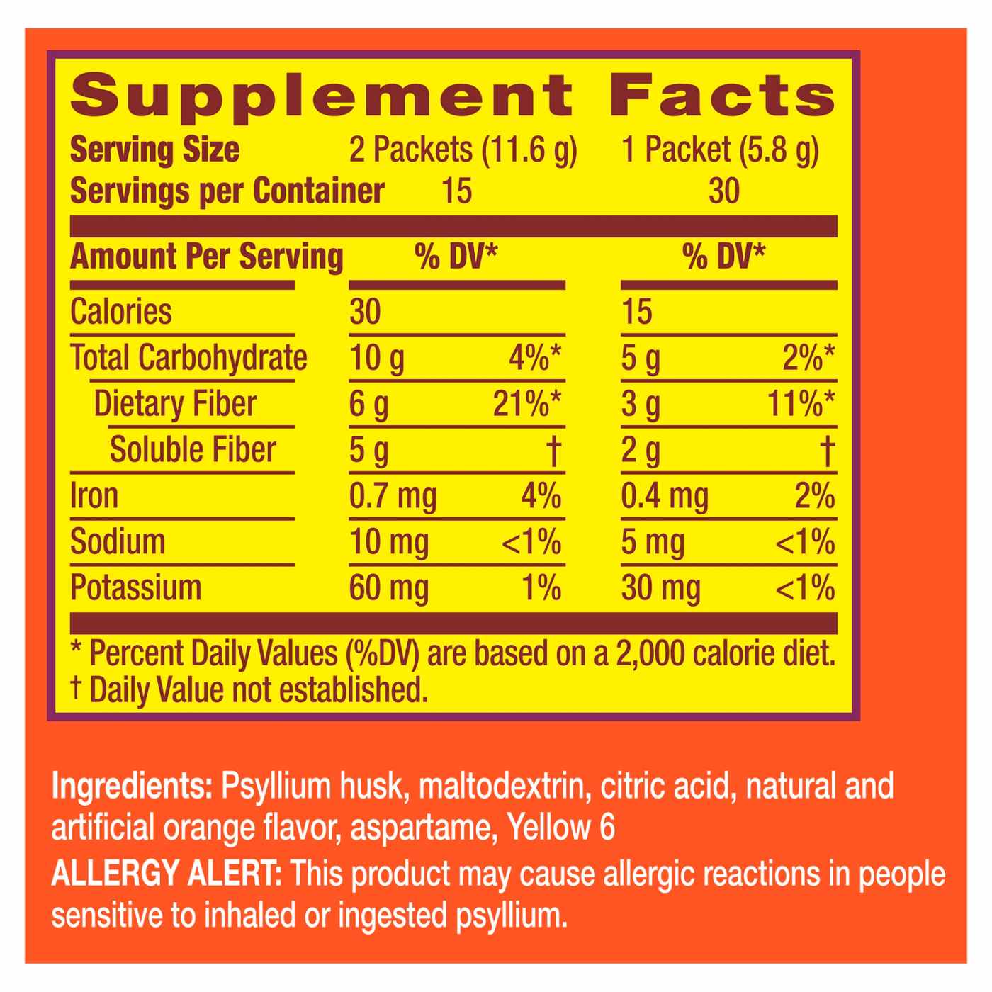 Metamucil On-the-Go Fiber Packets for Digestive Health & Regularity, Sugar-Free, 4-in-1 Psyllium Husk Fiber Supplement, Orange Flavor; image 6 of 9