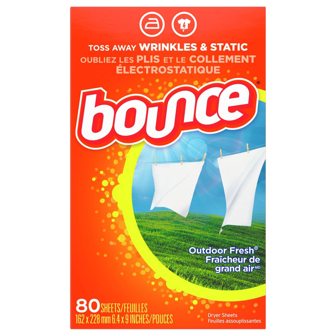 Bounce Dryer Sheets, Outdoor Fresh Scent; image 9 of 9