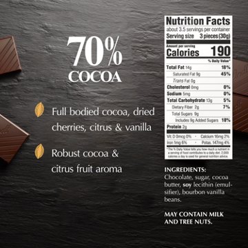 Lindt Excellence 70% Cocoa Dark Chocolate Bar