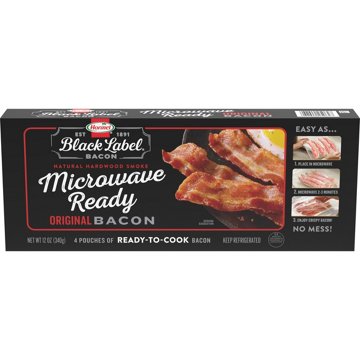 Hormel Black Label Microwave Ready Original Bacon, 12 oz