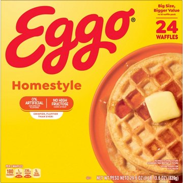 Eggo Homestyle Frozen Waffles - Family Pack, 24 ct