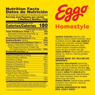 Eggo Homestyle Frozen Waffles - Family Pack, 24 ct