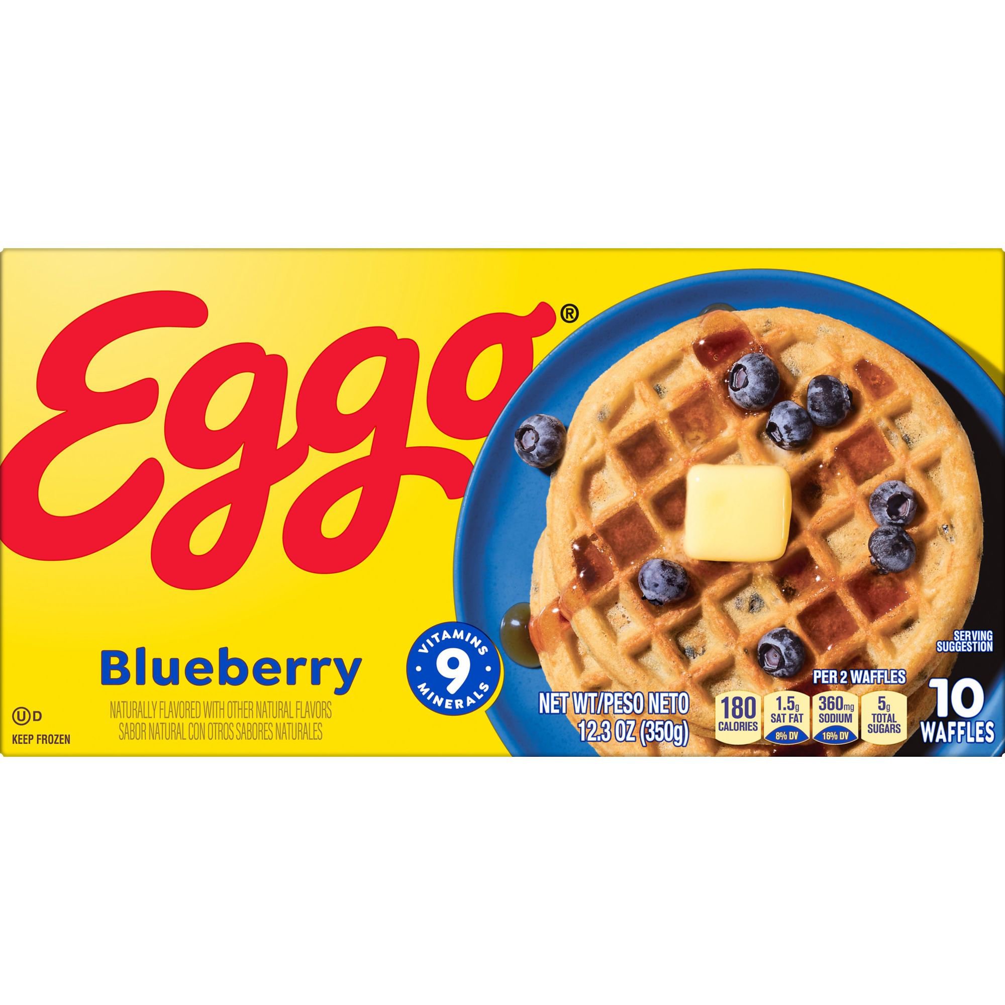 Eggo Blueberry Frozen Waffles 12 3 Oz Shop Entrees Sides At H E B   000118659 1