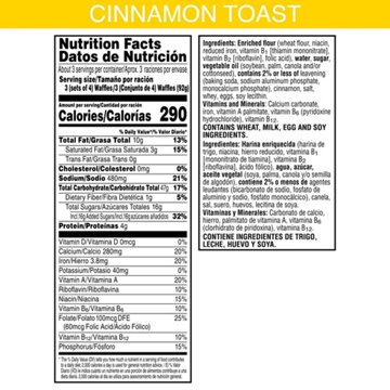 Eggo Minis Cinnamon Toast Frozen Waffle Bites, 10 ct