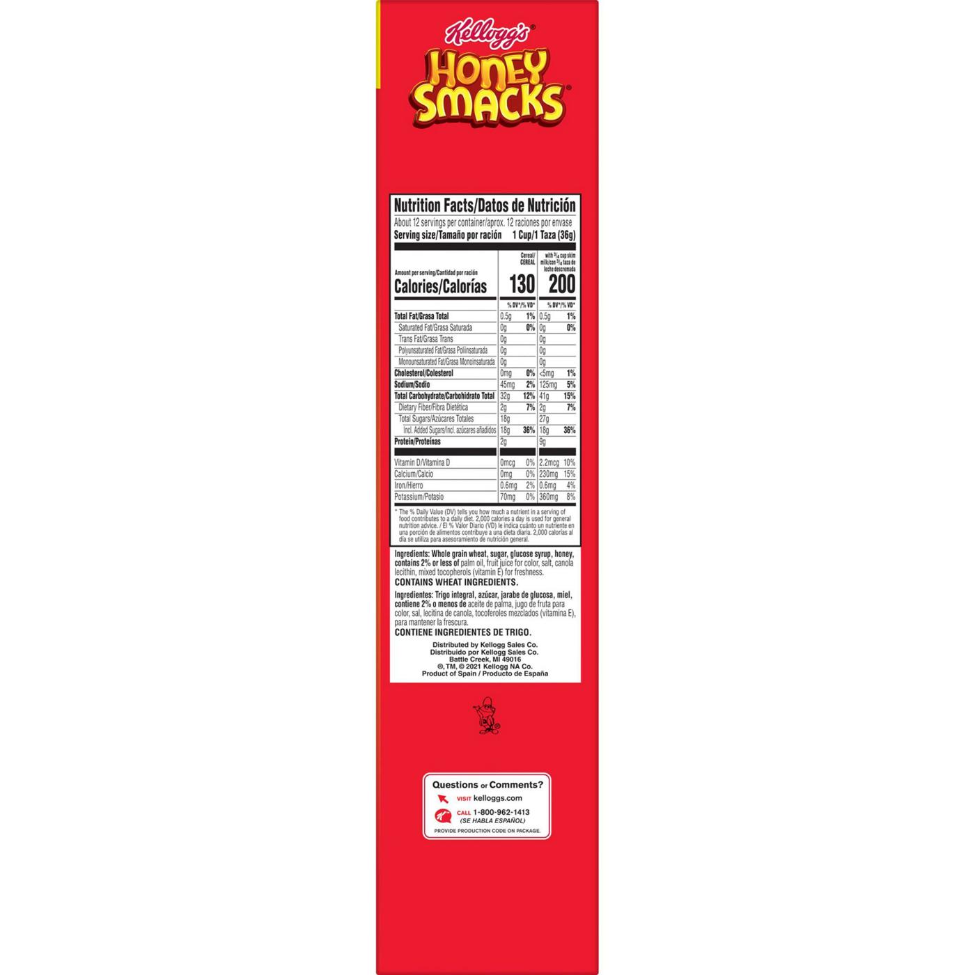 Kellogg's Honey-Smacks Breakfast Cereal; image 9 of 11