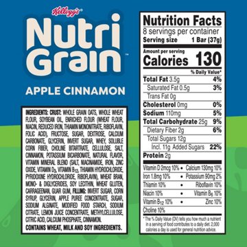 Nutri-Grain Apple Cinnamon Soft Baked Breakfast Bars, 10.4 oz