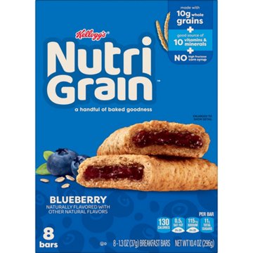 Nutri-Grain Blueberry Soft Baked Breakfast Bars, 10.4 oz