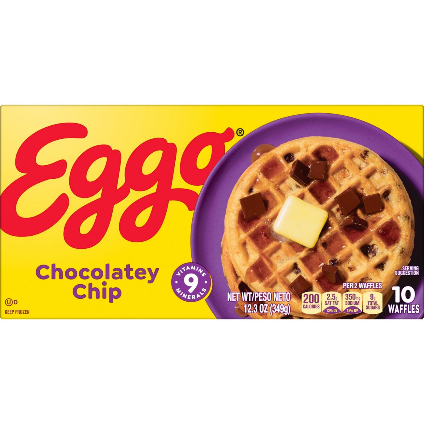 Eggo Chocolatey Chip Frozen Waffles; image 1 of 7