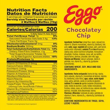 Eggo Chocolatey Chip Frozen Waffles, 10 ct
