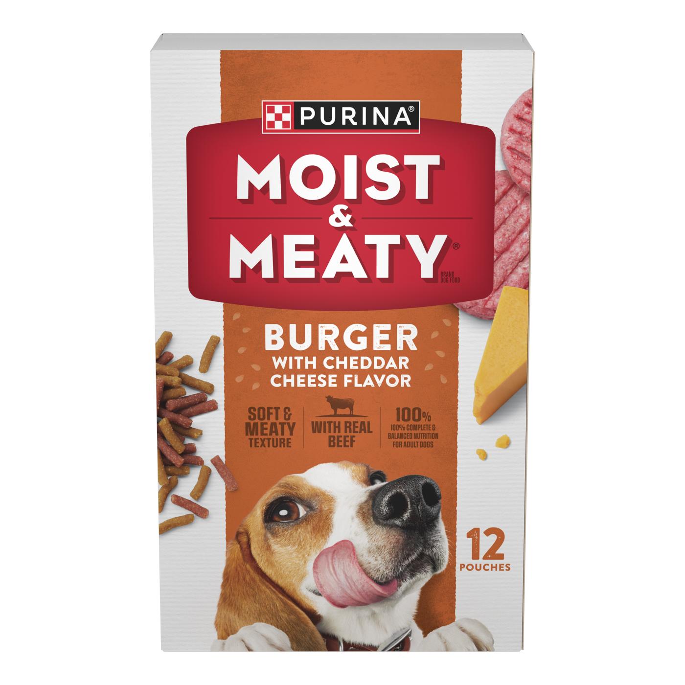 Moist & Meaty Purina Moist and Meaty Burger With Cheddar Cheese Flavor Dry Soft Dog Food Pouches; image 1 of 8