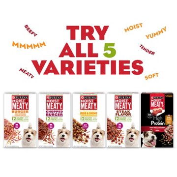 Moist & Meaty Purina Dry Soft Dog Food Pouches - Burger With Cheddar Cheese Flavor