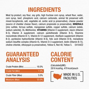 Moist & Meaty Purina Dry Soft Dog Food Pouches - Burger With Cheddar Cheese Flavor