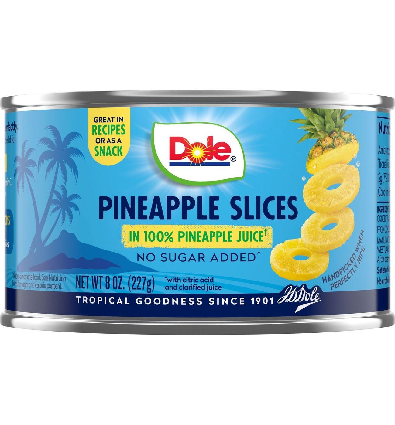 Dole Pineapple Slices in 100% Pineapple Juice; image 1 of 9