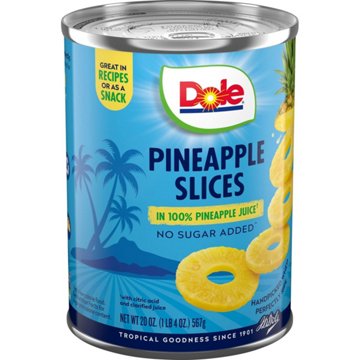Dole Pineapple Slices in 100% Pineapple Juice, 8 oz