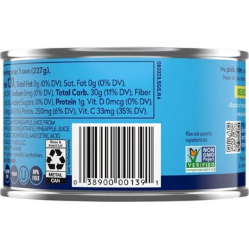 Dole Pineapple Slices in 100% Pineapple Juice, 8 oz