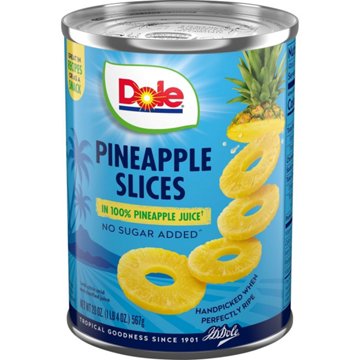 Dole Pineapple Slices in 100% Pineapple Juice, 8 oz