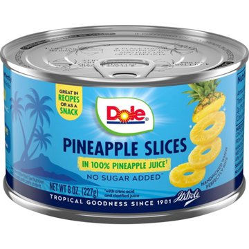 Dole Pineapple Slices in 100% Pineapple Juice, 20 oz