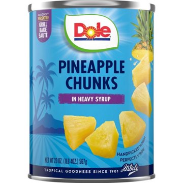 Dole Pineapple Chunks in Heavy Syrup, 20 oz