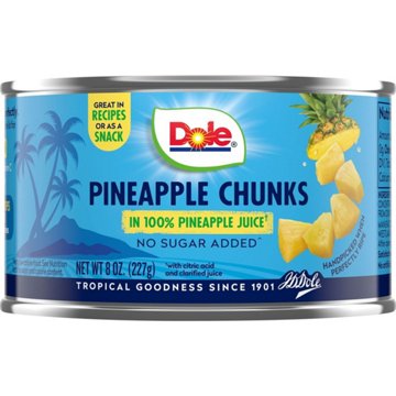 Dole Pineapple Chunks in 100% Pineapple Juice, 8 oz