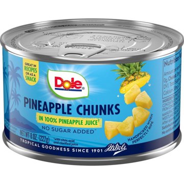 Dole Pineapple Chunks in 100% Pineapple Juice, 8 oz