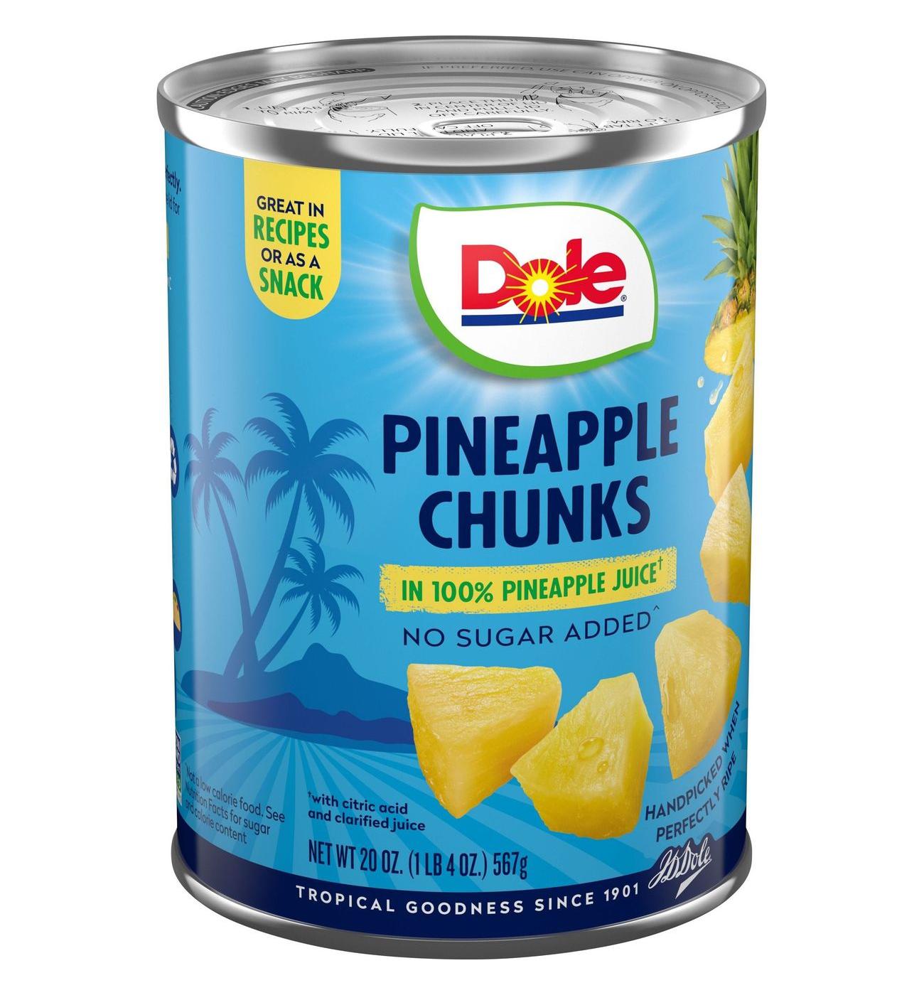 Dole Pineapple Chunks in 100% Pineapple Juice; image 2 of 10