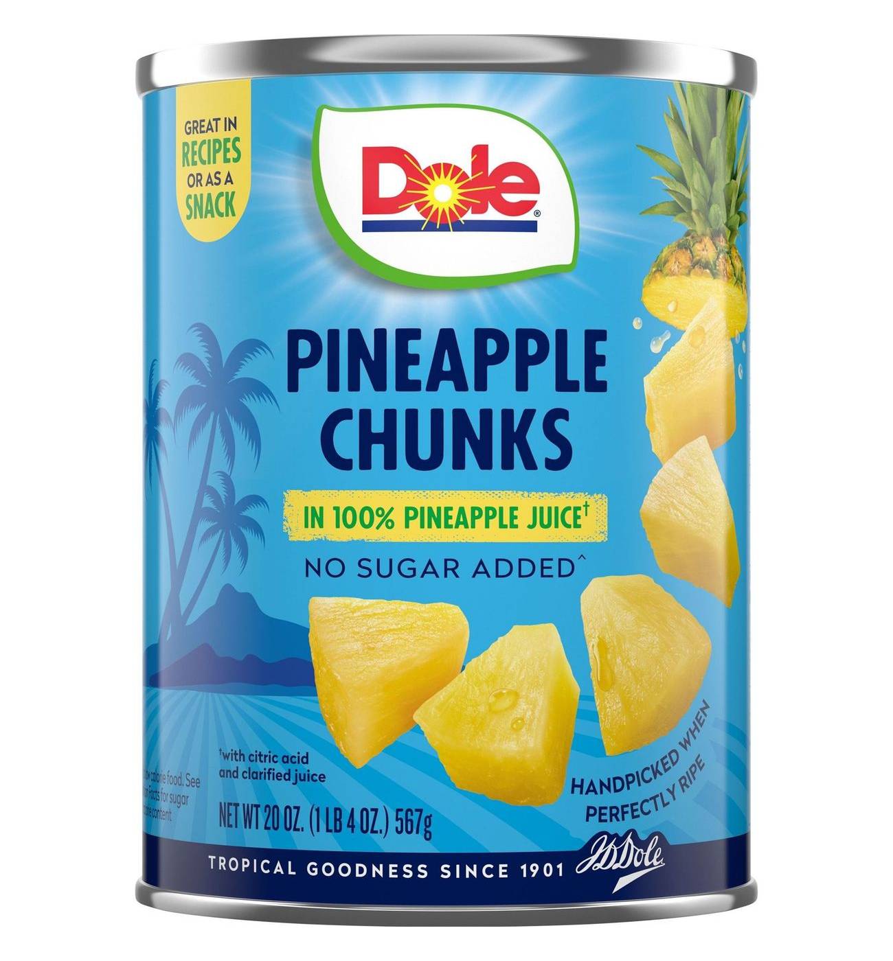 Dole Pineapple Chunks in 100% Pineapple Juice; image 1 of 10