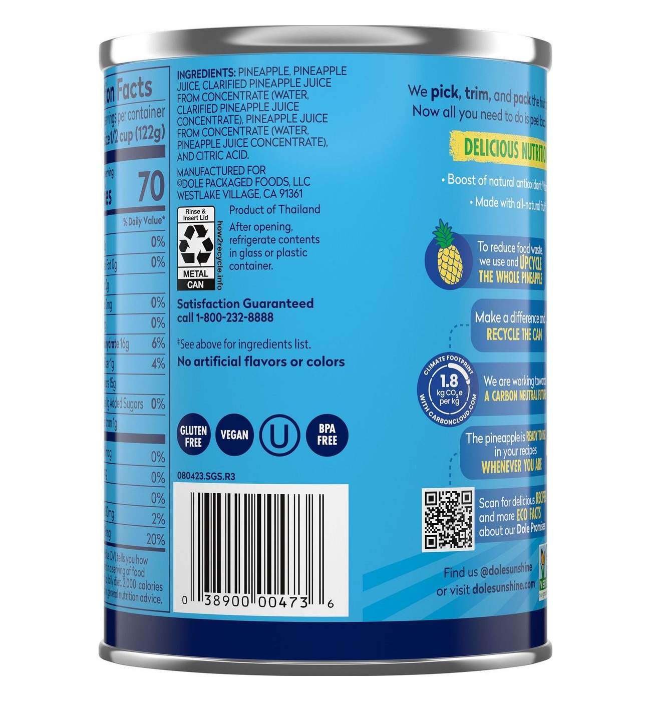 Dole Pineapple Chunks in 100% Pineapple Juice; image 3 of 10