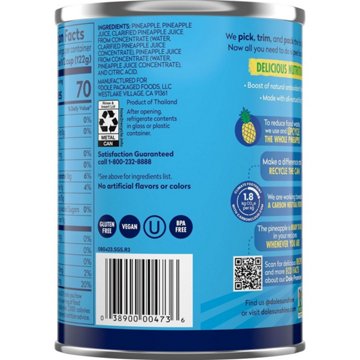 Dole Pineapple Chunks in 100% Pineapple Juice, 20 oz