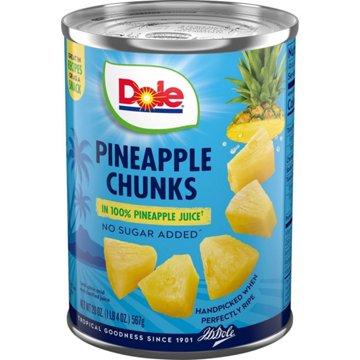 Dole Pineapple Chunks in 100% Pineapple Juice, 20 oz
