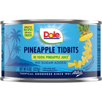 Dole Pineapple Tidbits in 100% Pineapple Juice, 8 oz