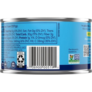 Dole Pineapple Tidbits in 100% Pineapple Juice, 8 oz