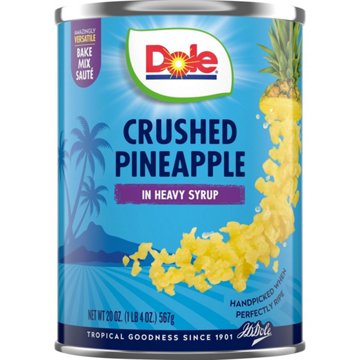Dole Crushed Pineapple in Heavy Syrup, 20 oz