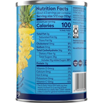 Dole Crushed Pineapple in Heavy Syrup, 20 oz