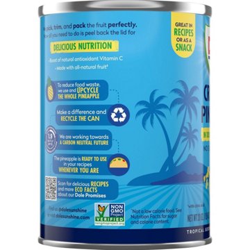 Dole Crushed Pineapple in 100% Pineapple Juice, 20 oz