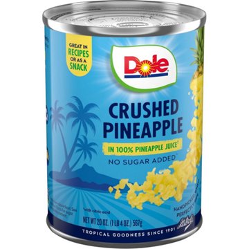 Dole Crushed Pineapple in 100% Pineapple Juice, 20 oz