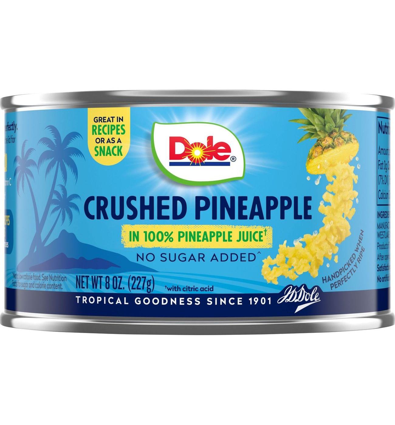 Dole Crushed Pineapple in 100% Juice; image 1 of 8
