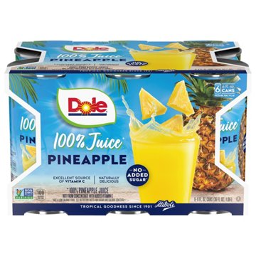 Dole Pineapple Juice 6 pk Cans, 6 oz