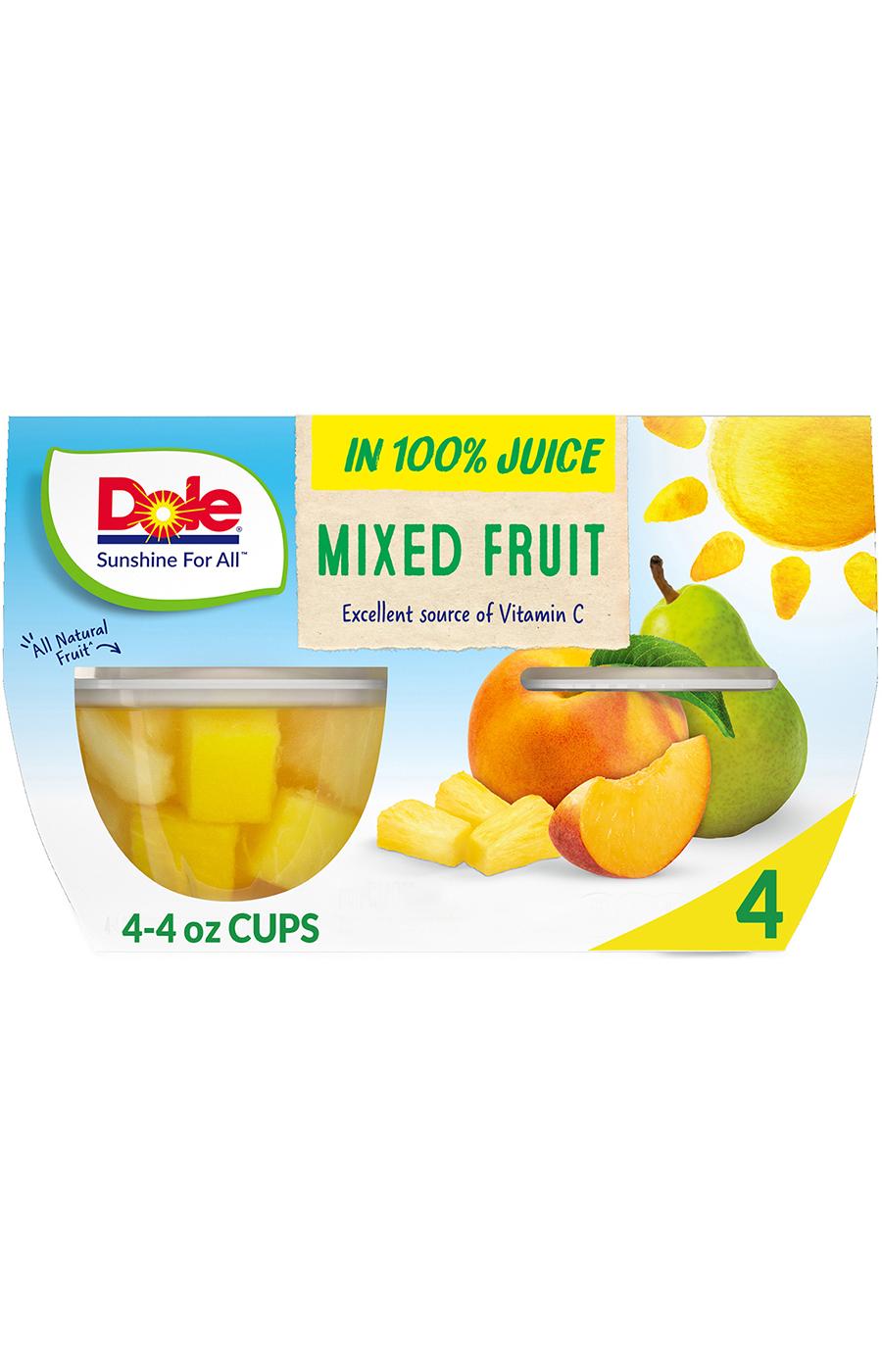 Dole Fruit Bowls - Mixed Fruit in 100% Juice; image 1 of 7