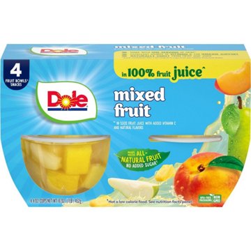 Dole Fruit Bowls - Mixed Fruit in 100% Juice, 4 ct