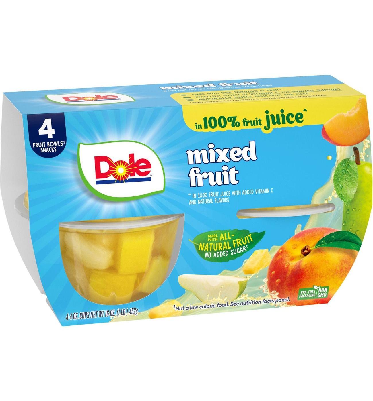 Dole Fruit Bowls - Mixed Fruit in 100% Juice; image 5 of 8