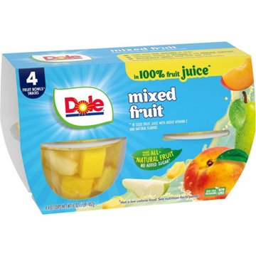 Dole Fruit Bowls - Mixed Fruit in 100% Juice, 4 ct