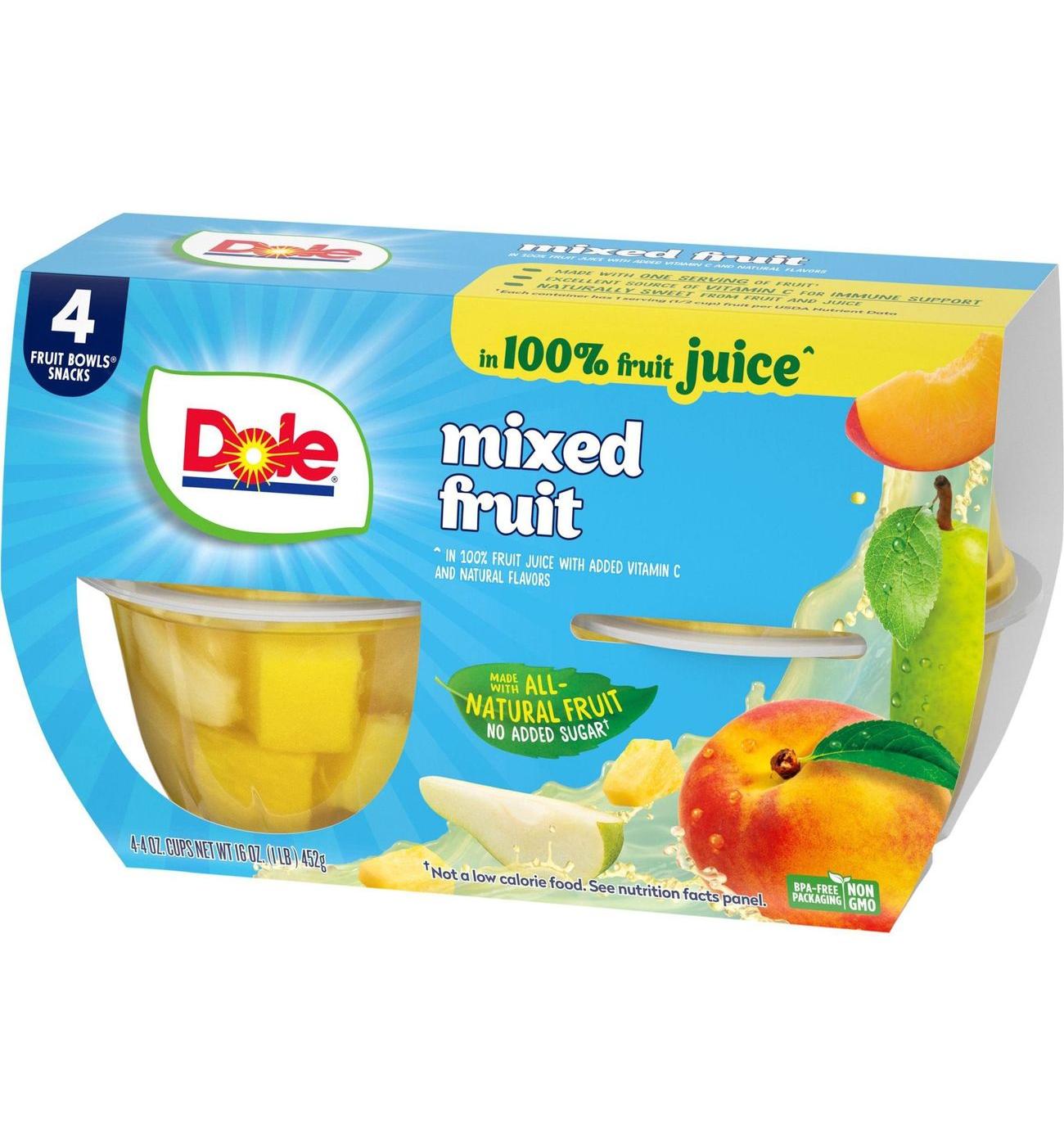 Dole Fruit Bowls - Mixed Fruit in 100% Juice; image 6 of 8