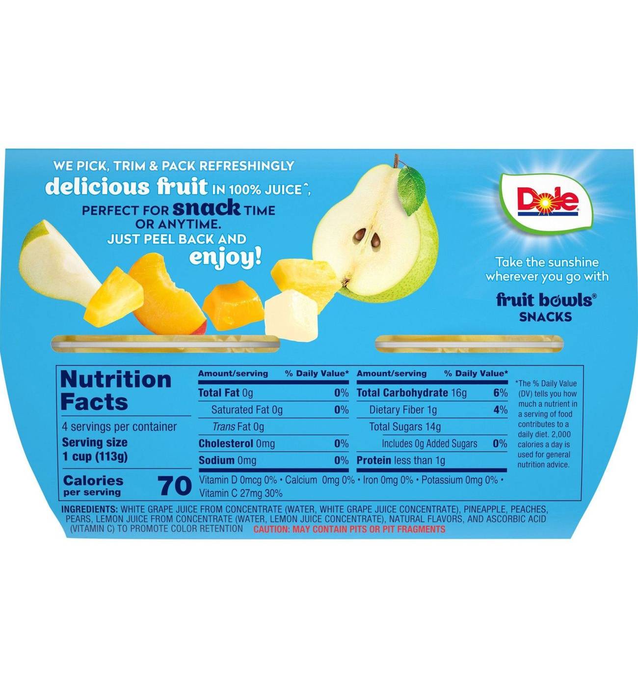 Dole Fruit Bowls - Mixed Fruit in 100% Juice; image 7 of 8