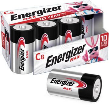 Energizer Alkaline MAX C Batteries, 8 pk