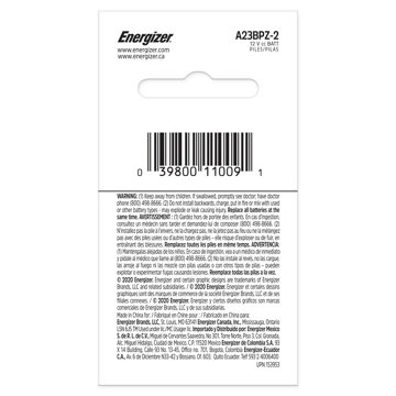 Energizer A23 Alkaline Batteries, 2 pk