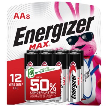 Energizer MAX AA Alkaline Batteries, 8 pk